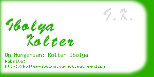 ibolya kolter business card